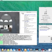 Zrzut ekranu 2013-11-20 o 20.07.07  Znany program LuxMark v2.1 i test wydajności karty graficznej NVidia GTX 760 2 GB . W MacStormie II aktywna jest również karta graficzna wbudowana w procesor - Iris Pro. Program w czasie testu korzysta z mocy obliczeniowej obydwu kart.